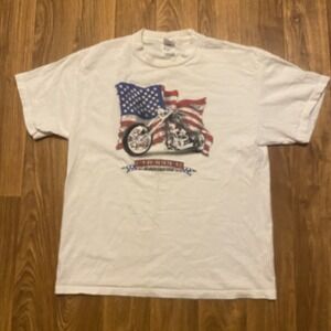 Vintage Choppers An American Icon Shirt Men Large‎ Biker Motorcycles USA Flag